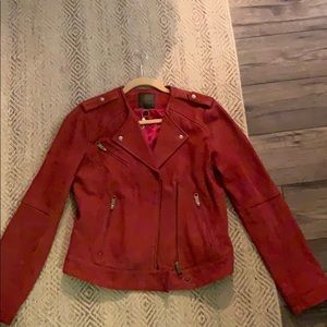 Joie Red Suede Moto Jacket
